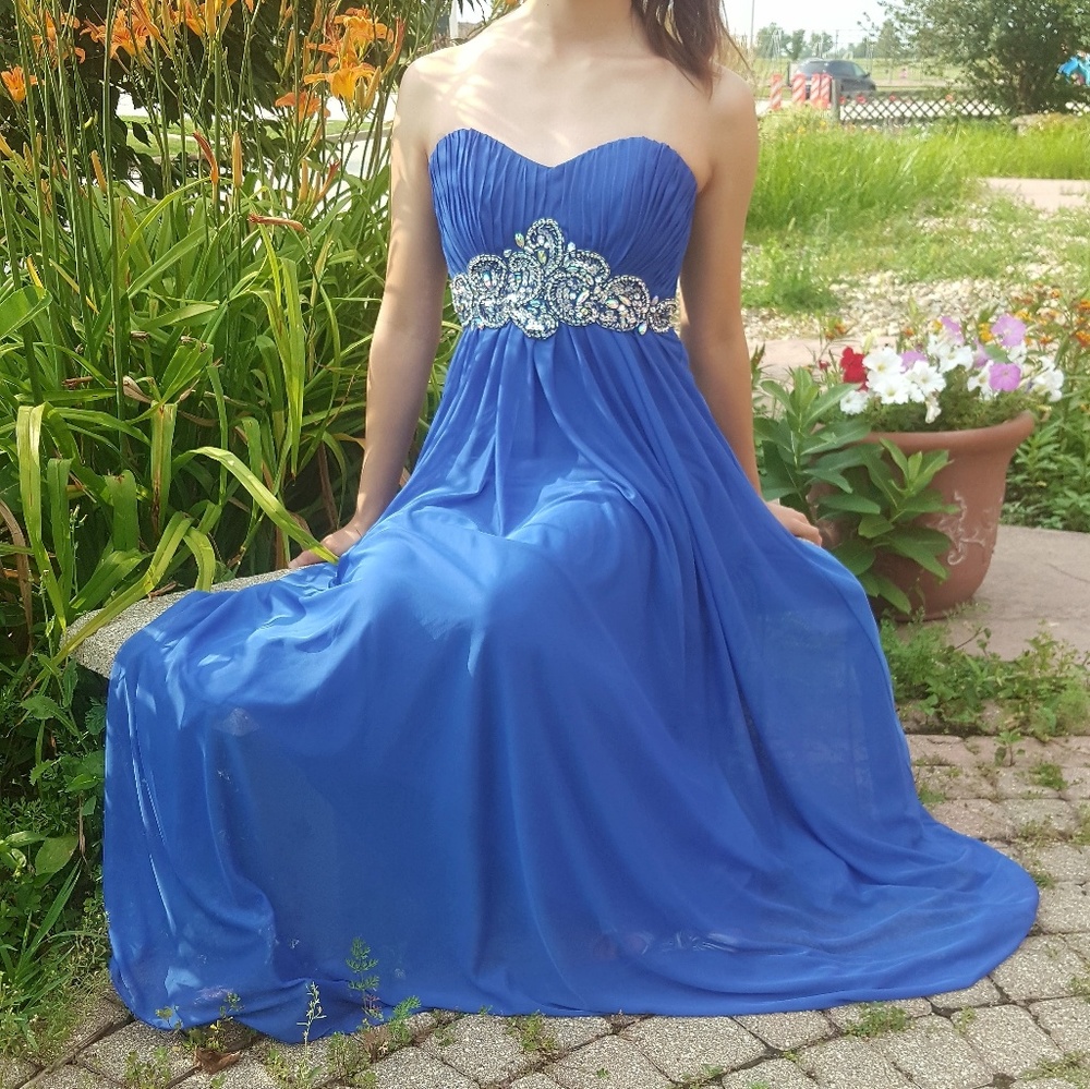 My Michelle Cobalt Blue Floor-Length Dress